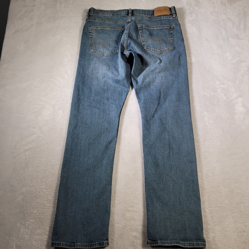 Signature by Levi Strauss & Co S51 Straight Jeans Mens 34x32.5 Blue Medium Wash - Picture 11 of 13